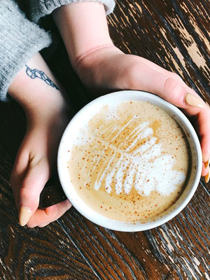 Latte Coffee Art at JavaVino in La Crosse, Wisconsin.