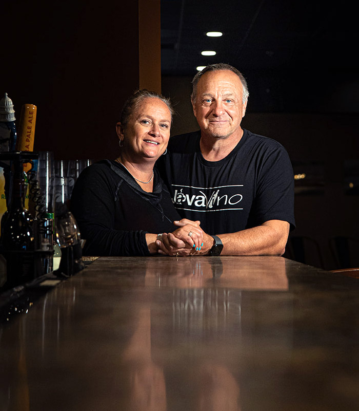 Tina and Howard Schumaker - Owners of JavaVino in La Crosse, Wisconsin.