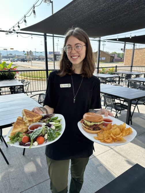 server with food